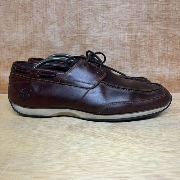 Timberland Earthkeepers Men Size 12 M Leather Shoes Oxblood Brown Casual Boat - Picture 1 of 11